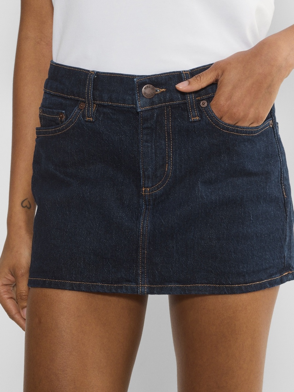 DENIM FORUM Blue Denim Mini Skirt by aritzia us